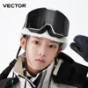 Maschere da sci VECTOR Marca Maschere da sci Bambini Maschere da snowboard Occhiali per lo sci Protezione UV400 Sci Occhiali da neve Maschera da sci antiappannamento 230919