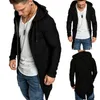 Men's Jackets Men Winter Casual Slim Long Sleeve Hooded Coat Zip Up Sports Hoodie Jacket Overwear Sweatshirt 230919