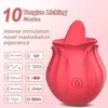 Sex Toy Massager Rose Vibrators Female Tongue Licking Silicone Clitoris Stimulator Vagina Adults Intimate Goods for Women