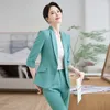 Kvinnors tvådelar Pants Spring Summer Formal Women Business Suit med och jackor Coat Ol Styles Professional Pantsuits Blazers Set Office