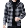 Jaquetas masculinas inverno 2023 novo velo engrossado cardigan malha camisola/masculino solto quente com capuz adicionar casaco de lã 230919