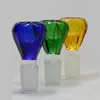Colorful Diamond Cut Glass Smoking Replaceable 14MM 18MM Male Joint Dry Herb Tobacco Filter Bowl Oil Rigs Waterpipe Bong DownStem Bubbler Cigarette Holder