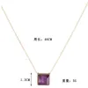 Pendant Necklaces Trendy Multi Colorful Square Natural Stone Necklace For Women Girls Gift Short Choker Neck Lanyards Wholesale Jewel
