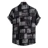 Funky camicia hawaiana nera Aloha per uomo 2021 estate manica corta casual button down camicie da spiaggia uomo festa vacanza abbigliamento uomo2895