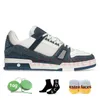 OG Original Women Mens Designer Casual Shoes Monograms Denim Blue Designers Trainers Flowers Pink Virgil präglade Abloh White Black Platform Calf Leather Sneakers