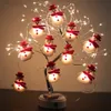 Décorations de Noël Bonhomme de neige LED Guirlande lumineuse Joyeux pour la maison 2023 Ornement d'arbre de Noël Cadeaux de Noël Navidad 230919