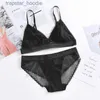 BRAS SETS French Sexy Lace Women Underwear Set Wireless Ultrathin Push Up Bh Summer Hollow Breatble Bras and Panties Lingerie Set L230919