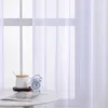 Curtain BILEEHOME Solid White Tulle Sheer Window Curtains for Living Room the Bedroom Modern Voile Organza Fabric Drapes 230919