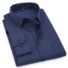 2020 Uomini Più di Grandi Dimensioni 8XL 7XL 6XL 5XL 4XL Mens Business Casual Camicia a Maniche Lunghe Classica A Righe Maschile Sociale Camicie eleganti Purp299e