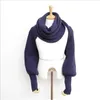 Scarves Europe and American style winter wool scarves for men and women with sleeves knitted scarf thick warm high-end fashion 230818