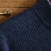 Mezclas de lana para hombres Invierno nuevo cárdigan 100% suéter de cachemira pura para hombres gruesos de mediana edad jacquard cuello alto con cremallera suéter abrigo casual L230919