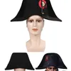 Napoleon Cosplay Hat Costume Props Adult Admiral Bicorn French Captains Cap Fantasy Suits Accessory Halloween Roleplay Gifts 230920