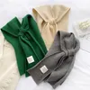 Scarves Woolen Knitted Warm Shawl Winter Korean Fashion Female Blouse Shoulders Fake Collar Cape Knotted Scarf 230818