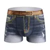 Mode hommes Denim sous-vêtements impression 3D boxeurs Sexy jean Style Shorts boxeurs hommes Cowboy U poche convexe coton caleçons culottes 230919