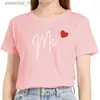 Femmes Blouses Chemises Femmes T-shirts D'été Casual Femmes À Manches Courtes Quotidien Régulier T-shirt Lettre Coeur Imprimer Femme Graphique Mode Chemise Dames Oneck Tees L23091