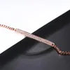 Link Bracelets Simple Double Row Cubic Zirocnia For Women Rose Gold Color Bangle Rolo Chain On Hand Fashion Jewelry Gifts H172