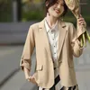 Kvinnors kostymer 2023 Summer Acetic Satin Single Button Suit Ladies 'High Sense Fashion Leisure Professional Coat Top