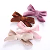 Hair Accessories 1pcs Kids Soft Velvet Bow Hairpins Solid Cross Knot Clip Girls Hairgrips Korean Barrettes 19 Colors