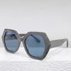 Designer sunglasses are high-quality UV400 for driving traveling and men polygonal thick frame with symbols on the side Elegant and cold women