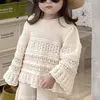 Ensembles de vêtements Mode bébé fille vêtements tricotés ensemble sweat-shirt pantalon à jambe large 2 pièces infantile enfant en bas âge enfant manteau de poussière décontracté 1 10 ans 230918