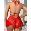 Sexy set sexy nachthemd vrouw lingerie voor seks open kruis diepe v hot erotische eendelige bodysuit kostuum babydoll mesh nachtkleding 230808