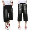 Pantalon ample imprimé Hip Hop Style Hip Hop pour hommes, short en jean Denim, grande taille 30-46 FS49411329k