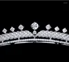 Fermagli per capelli Matrimonio semplice Corona piena di zirconi Sposa Tiara Accessori in cristallo Corone di gioielli per le donne