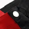 Men's Jeans Denim Red Stitching Black Fashion Trend Micro-elastic Straight 2021252x