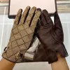 Женские дизайнерские перчатки с буквами, зимние роскошные модные перчатки с золотой пряжкой, теплая шерстяная подкладка, модные перчатки из натуральной кожи