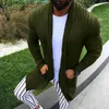 Men's Sweaters Mens Striped Casual Long Cardigan Coat Sleeve Oversize Open Front Tops Solid Color Pockets Leisure Clothing