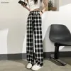 Women's Pants s Korean Style High Waist Wide Leg Pant Summer Fashon Plaid Casual Loose Y2k Streetwear Harajuku Baggy Woman 230919