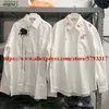 القمصان غير الرسمية للرجال MM6 Margiela Speckle طباعة الرجال قميص قميص كبير الحجم طويل الأكمام 230919