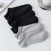 Chaussettes pour hommes 5 paires hommes bateau noir affaires couleur unie respirant confortable haute qualité cheville