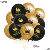 その他のハウスキーピング組織Eid Mubarak Latex Balloons Ramadan Decoration for Home Islamic Muslim Festival Party Supply 2023 K DH8EI