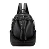 Haute qualité en cuir femmes sac à dos sacs d'école de mode pour adolescentes filles Vintage femme voyage simple épaule noir Backpacks266i