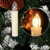 촛불 30pcs 크리스마스 트리 캔들 라이트 플레임 높이 10cm 배터리 작동 타이머 원격 홈 장식 LED 230919