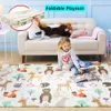 Baby mattor Playmats Baby Play Mat Foldbar Baby Crawling Mat Waterproof Reversible Playmat Foam Non Toxic Anti-Slip Portable Play Mat for Spädbarn 230919