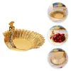 Servis uppsättningar Peacock Fruit Bowl Party Plate Storage Holder Tray Home Supplies Zink Eloy