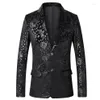 Ternos masculinos 2023 primavera fino leopardo impressão terno jaquetas marca masculina blazer moda manga longa um botão jaqueta plus size 5xl290j