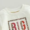 Abiti coordinati per la famiglia Citgeett Autunno Bambini Ragazze del bambino Felpe Manica lunga Leopardo Lettera Stampa Pullover larghi Autunno Top Vestiti 230918