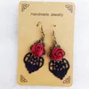 Boucles d'oreilles pendantes gothiques faites à la main pour femmes, accessoires en dentelle, bijoux de fête, YE-04