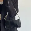 Portfele damski łańcuch pod pachami torbą na ramię błyszczące patent skórzane dziewczyny małe kwadratowe torby komunikatorowe mody torebki torebki