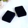 Jewelry Pouches 12pcs Velvet Box Black Square Shape Organizer Earring Storage Case Classic Fashion Necklace Display Gift