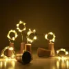 Stringhe LED Party 10 pz / lotto LED Solare Bottiglia di vino Luce 2M 20LED Rame Sughero Fata Luci Fai da te Luci della stringa di Natale per la festa nuziale Dcoration HKD230919