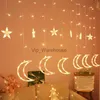 Cadenas LED Fiesta 3.5M Luna Estrellas Guirnalda Cortina Luces de hadas Eid Mubarak Decoración Ramadán Decoraciones para el hogar Islam Fiesta musulmana HKD230921