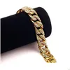 Chain Hip Hop Iced Out Bling Men Bracelet Moda Miami Cuban Link Bracelets Bangle Bangle Male Hiphop Rapper Jewelry Gifts Drop Delivery Dhorw