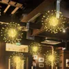 LED Strings Party 5Pack 600 LED Christmas Dandelion Fairy Light Fireworks Lamps 8 Modes Waterproof Hanging Starburst Light for Home Garden Decor HKD230919