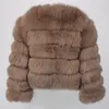 Fausse fourrure pour femmes de haute qualité 2023 nouveau manteau réel veste d'hiver femmes vêtements d'extérieur de raton laveur naturel col rond épais chaud luxe femme 230918