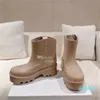 Designer schoen dames rubberen laarsjes schuim reliëf enkellaarzen platform dikke bodem antislip regenlaarzen maat