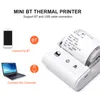 Skrivare Tillbehör Mini Portable Printer Bluetooth Thermal Printer For Phone Android Computer USB 58mm Portable Mini Thermal Printer Impresora 230918